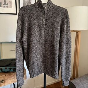 Polo Ralph Lauren Sweater Ragg Mens Medium Gray Heathered Knit %100 Cotton  Sz L